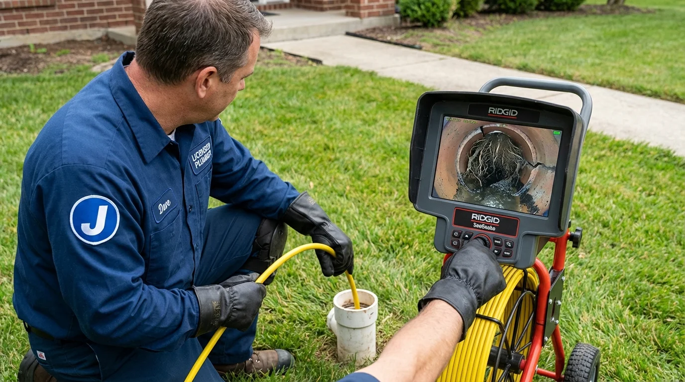 Sewer camera inspection being performed by Johns Plumbing LLC in Bridgeville